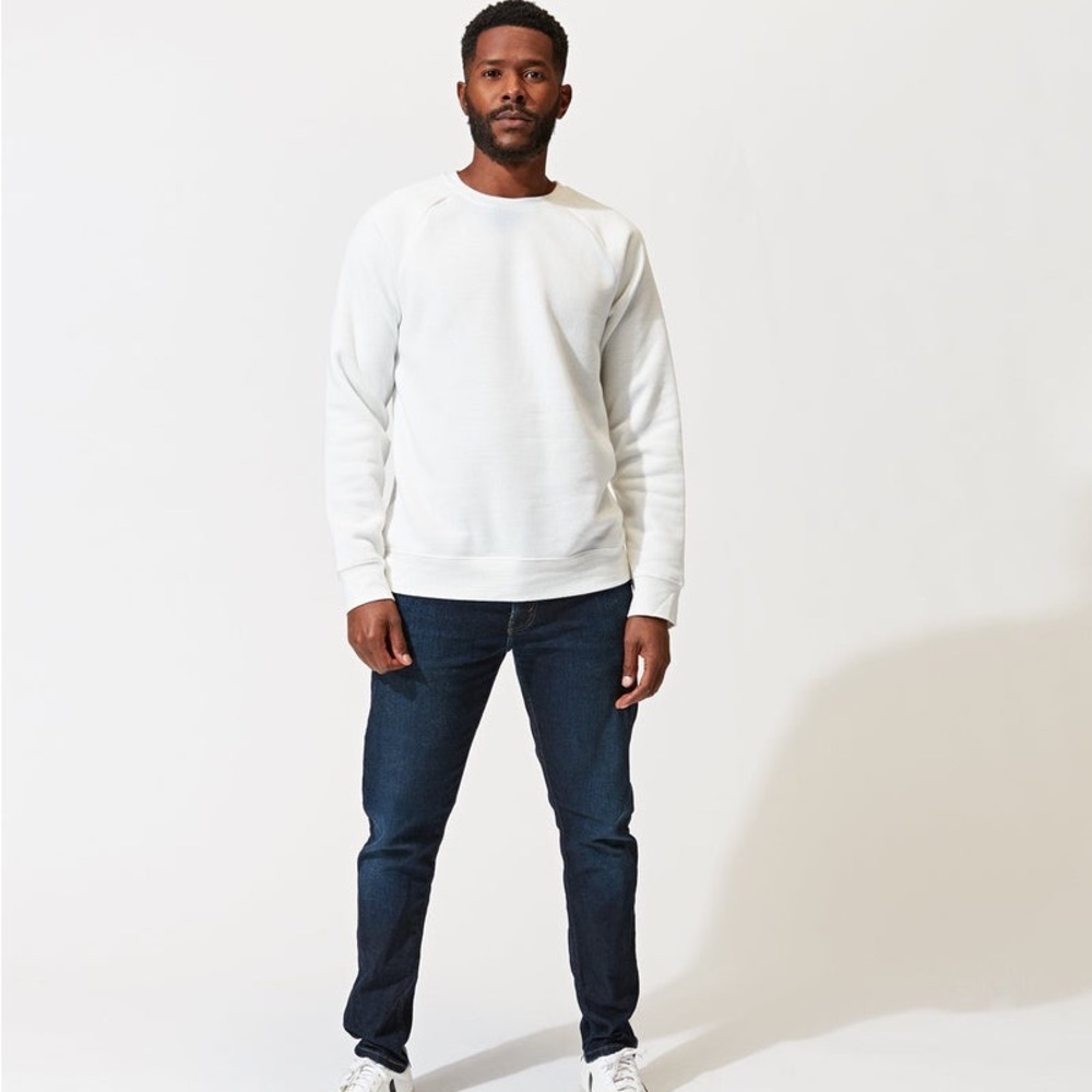 Threads 4 Thought Triblend White Long Sleeve Raglan Sweatshirt, Size‎ L, NWT